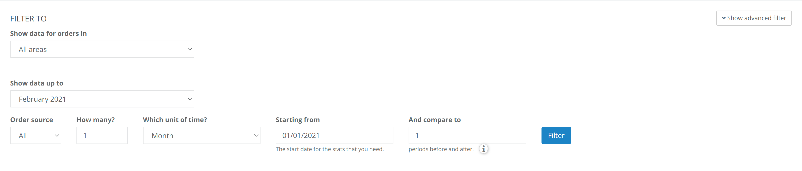 Stats filters